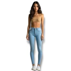 Free People. Straight Leg Blue Skinny Jeans Lightwash Sz 25